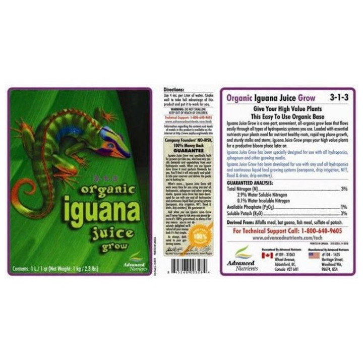 Organic Iguana Juice Grow