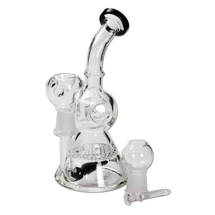 Black Leaf Glass Bong HoneyComb Oil + Hierbas