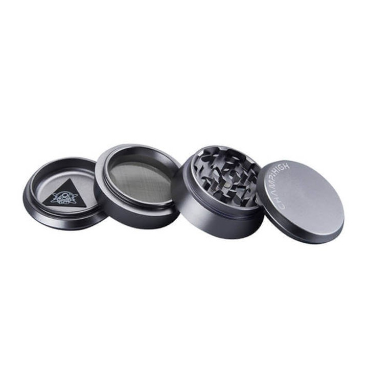 Grinder Champ High Aluminium 4 partes gris abierto