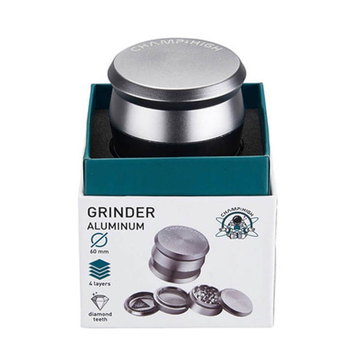 Grinder Champ High Aluminium 4 partes gris caja
