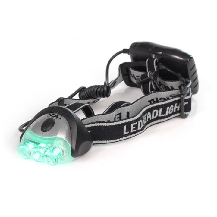 Linterna led verde con cinta cabeza
