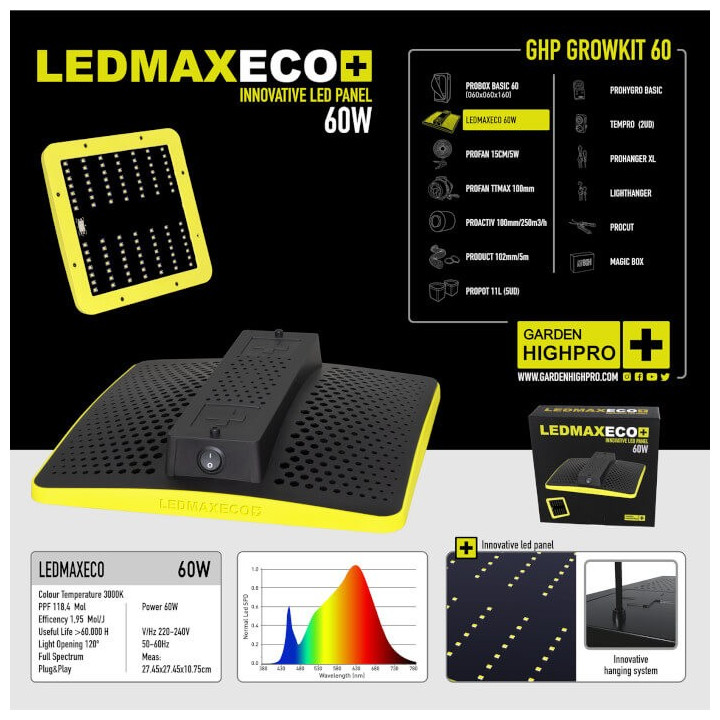 Kit de Cultivo Led Growkit 60 de Garden HighPro