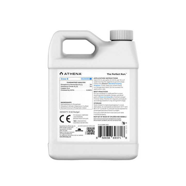 Grow B [ Athena Fertilizantes - Blended ] ☘️ Diosa Planta