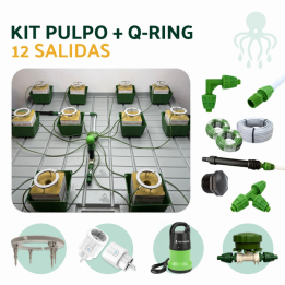 Kit de riego automatico Pulpo Qring 12 plantas Netadrip